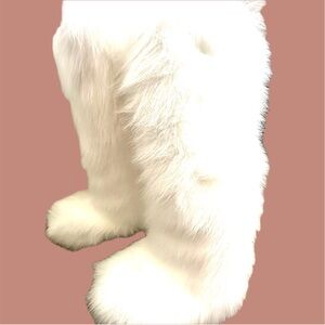 White Furry Boots